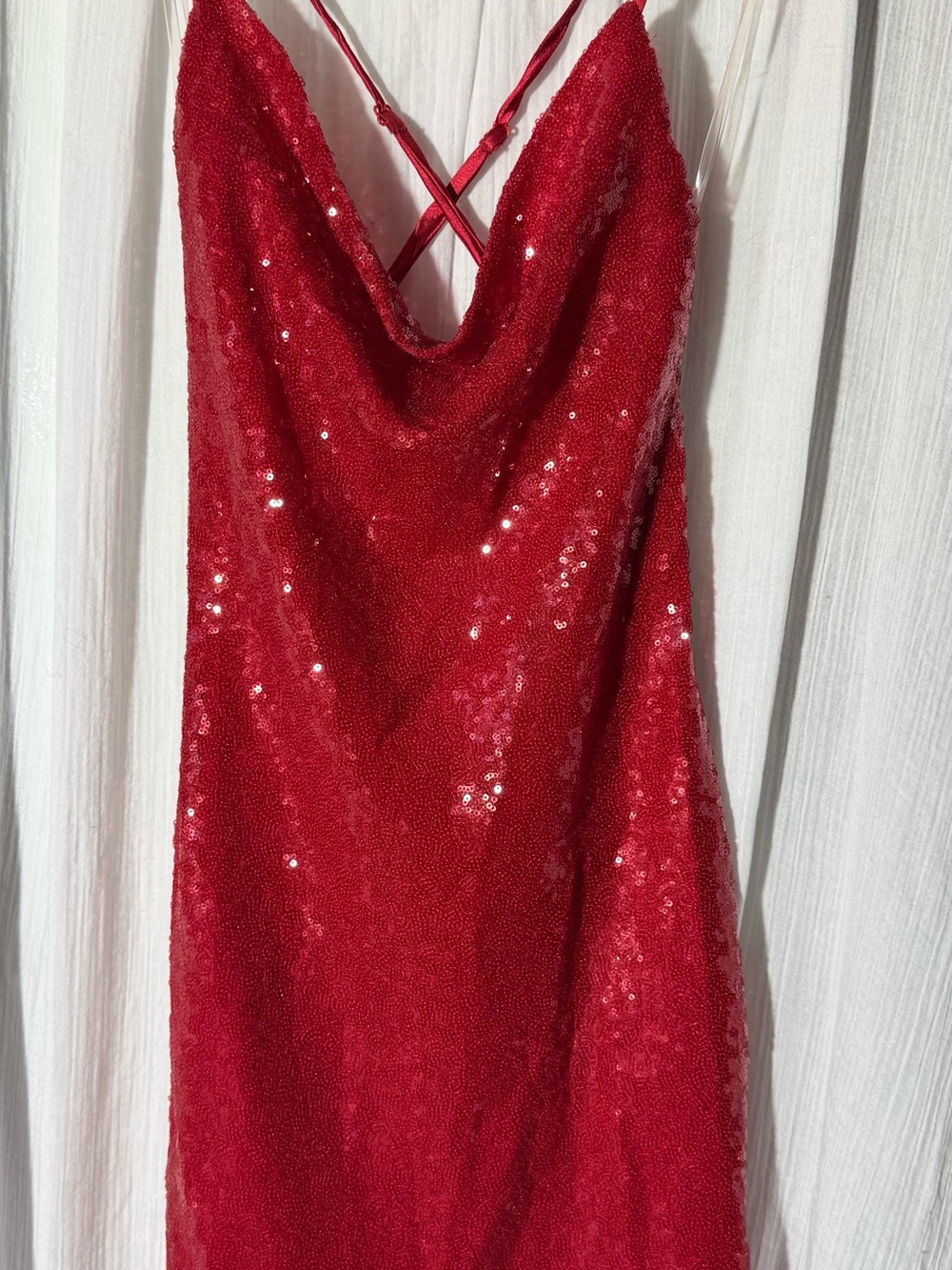 Crystal Doll Red Sequin Mini Dress